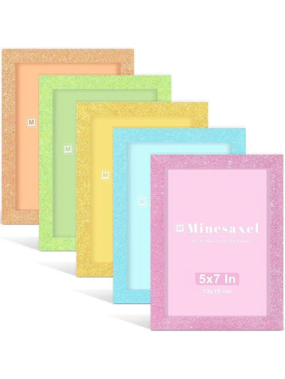 Colorful Picture Frame Set of 5, Size 5x7